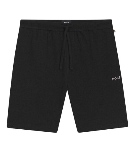 Mens Waffle Relaxed Fit Shorts Black Boss