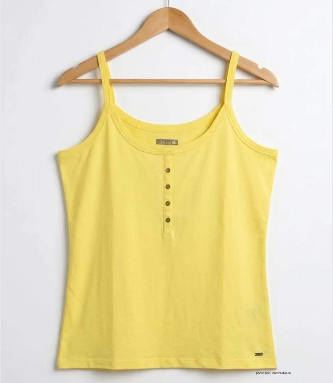 Top à fines bretelles AXONE EPICE3J jaune : le confort grande taille en pur coton pour sublimer vos formes-2