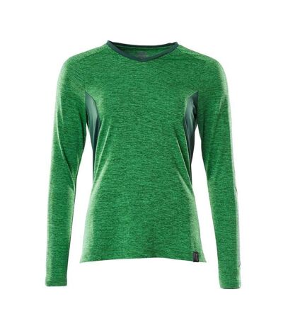 Womens/ladies Accelerate Long-sleeved T-shirt Grass Green Green Mascot