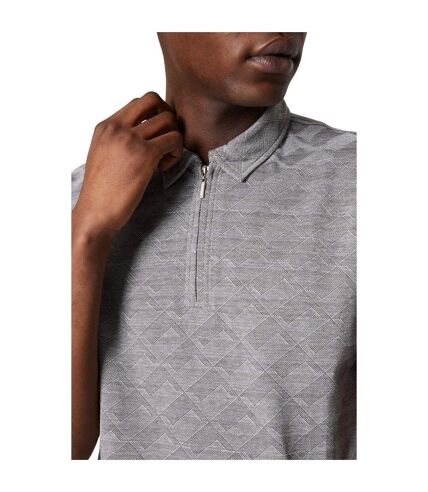 Mens jacquard quarter zip polo shirt gray Burton