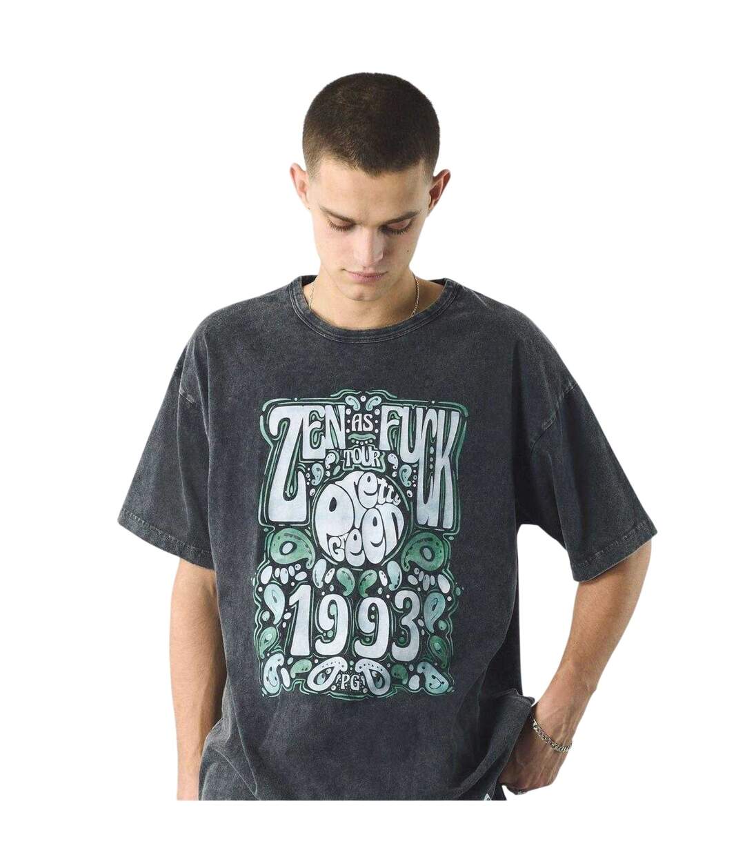 Mens Lettering Regular T-shirt Black Pretty Green-4