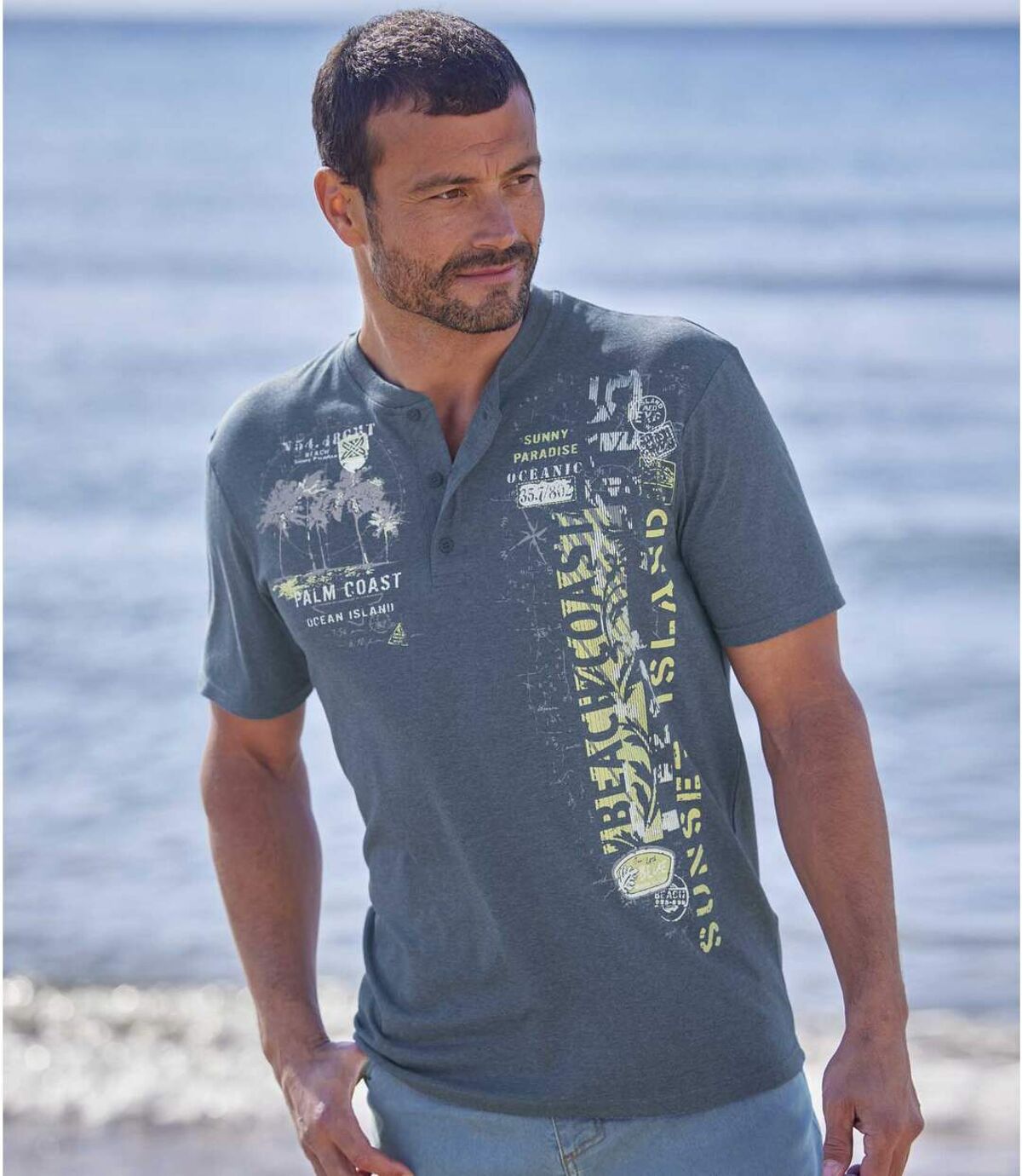 Zestaw 3 koszulek z dekoltem z guzikami Oceanic Atlas For Men