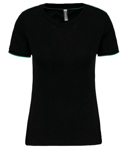 T-shirt professionnel DayToDay pour femme - WK3021 - noir et vert kelly