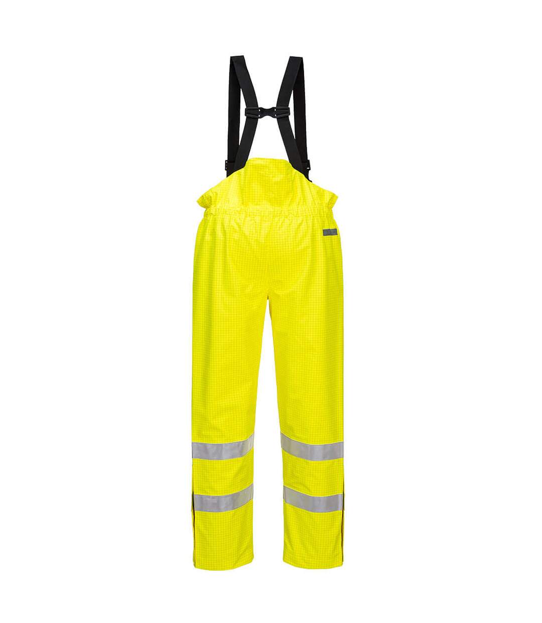 Mens bizflame rain hi-vis trousers yellow Portwest-2