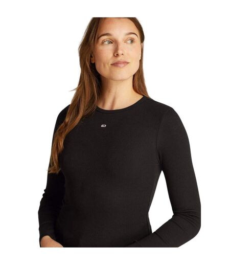T-shirt Manches Longues Femme Noir Tommy Jeans