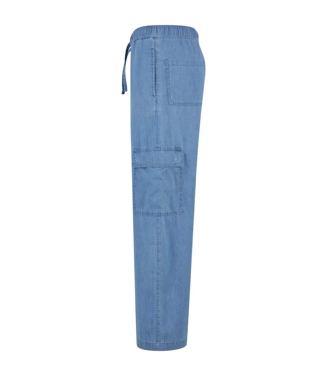 Womens/ladies Denim Lightweight Cargo Trousers Skyblue Washed Urban Classics-3