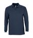 SOLS Mens Winter II Long Sleeve Pique Cotton Polo Shirt (Navy)