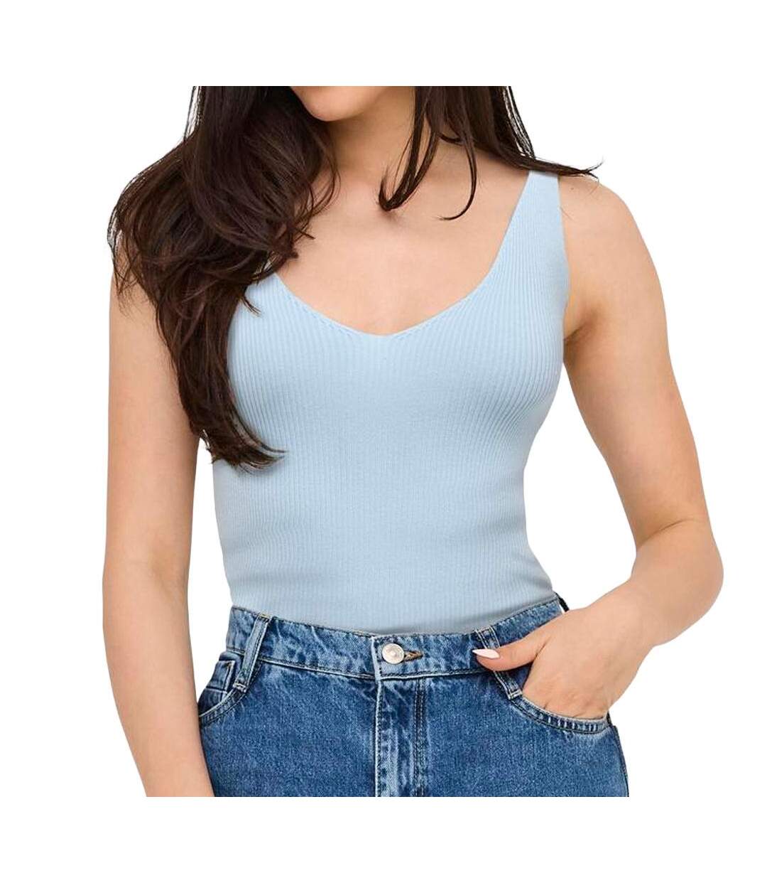 Débardeur en maille bleu clair femme jdy nanna 15180497-1