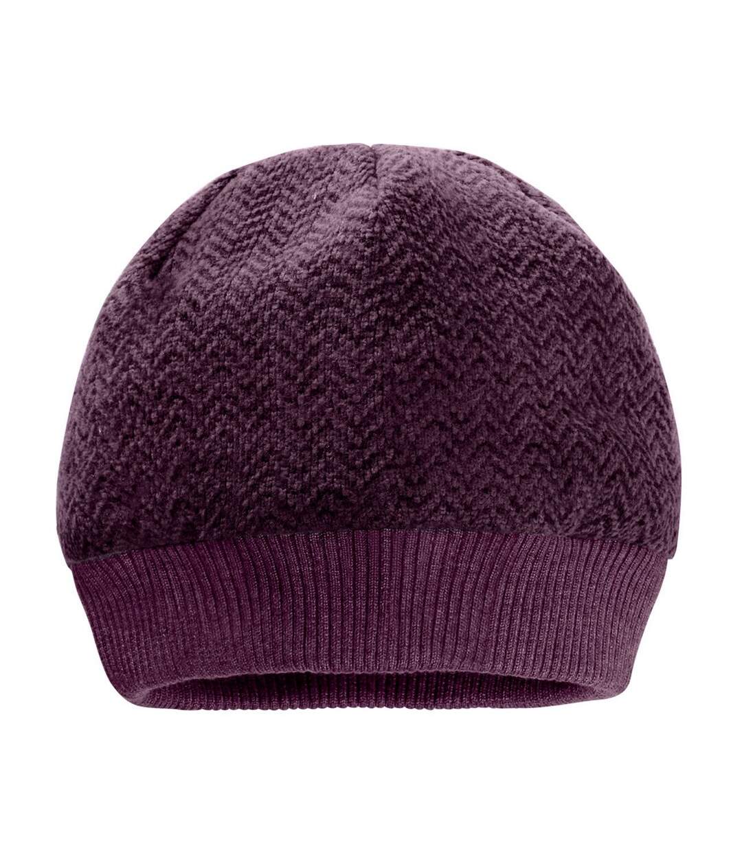Womens/ladies patan knitted hat aubergine Jack Wolfskin-1