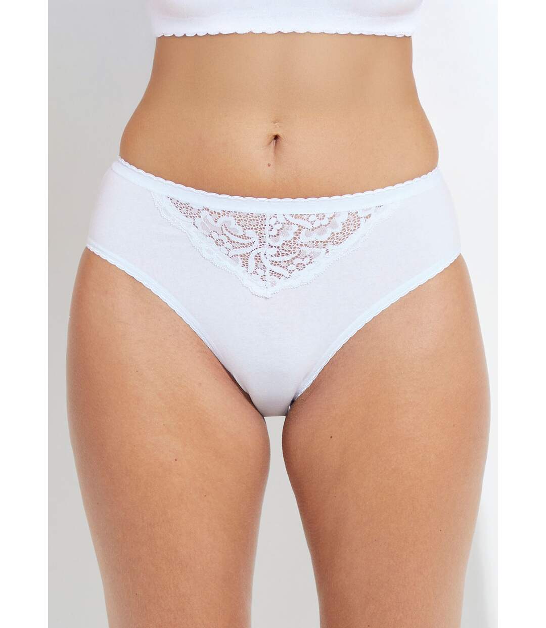 Culotte échancrée dentelle coton - lot de 3-1