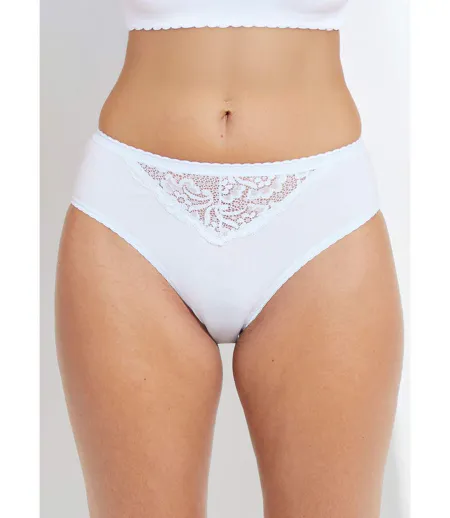 Culotte échancrée dentelle coton - lot de 3