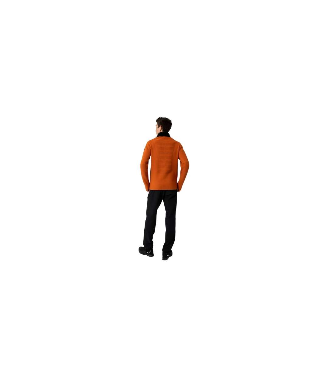 Mens Zip Neck Regular Long-sleeved Jumper Brown Black Salewa-1