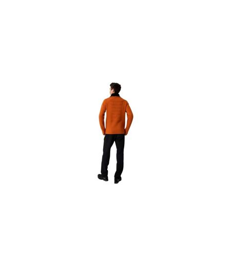 Mens Zip Neck Regular Long-sleeved Jumper Brown Black Salewa