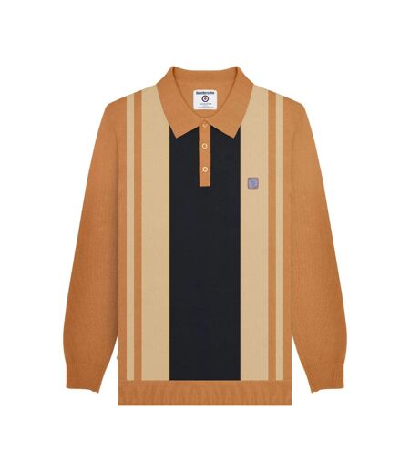 Polo Manches Longues Motif Rétro Aw25 Homme Noir Beige Gris Lambretta