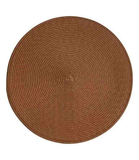 Set de Table Rond Tressé 38cm Camel Foncé