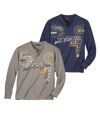 Set van 2 Explorer longsleeves met Tunesische kraag  Atlas For Men