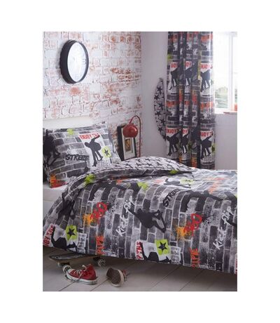 Tricks skateboard duvet cover set grey/black Generic