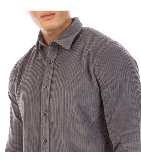 Mens Elmore Corduroy Shirt Grey Peter Werth