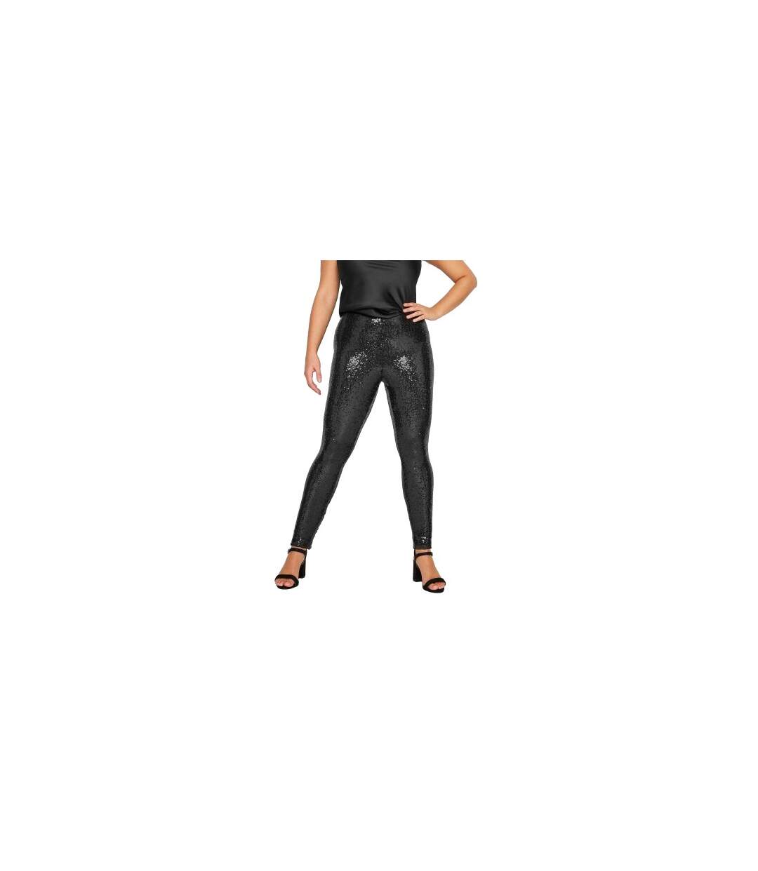 Legging Motif/style Paillette Femme Noir Yours-1