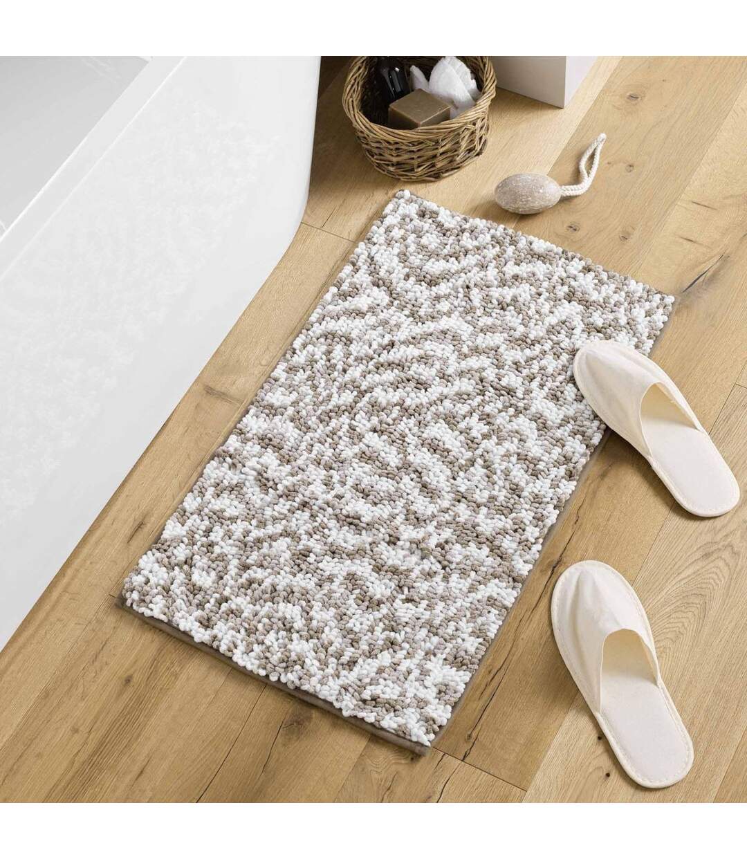 Tapis de Bain Friza 45x75cm Sable & Marron-5