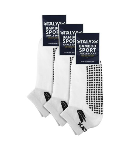 TALYX - Lot de 3 Chaussettes Courtes Homme Bambou Antidérapantes