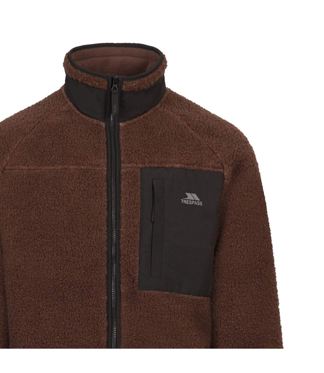 Veste Polaire À Col Montant Et Poche Sur Poitrine Brookes Homme Marron Foncé Trespass-3