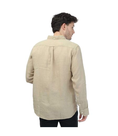 Mens Linen Regular Shirt Beige Gant