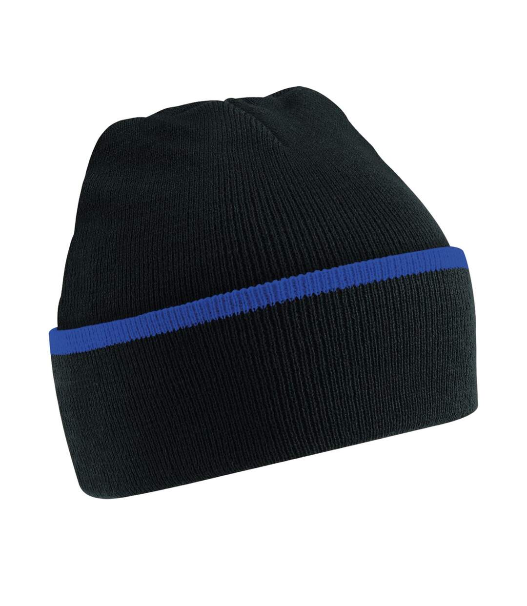 Bonnet Teamwear Noir Bleu Roi Vif Beechfield-1