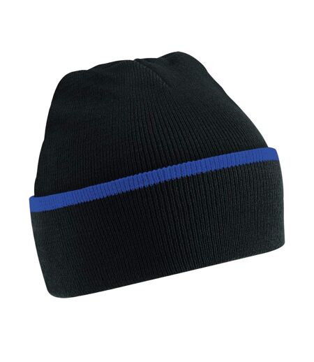 Beechfield - Bonnet TEAMWEAR (Noir / Bleu roi vif) - UTPC7034