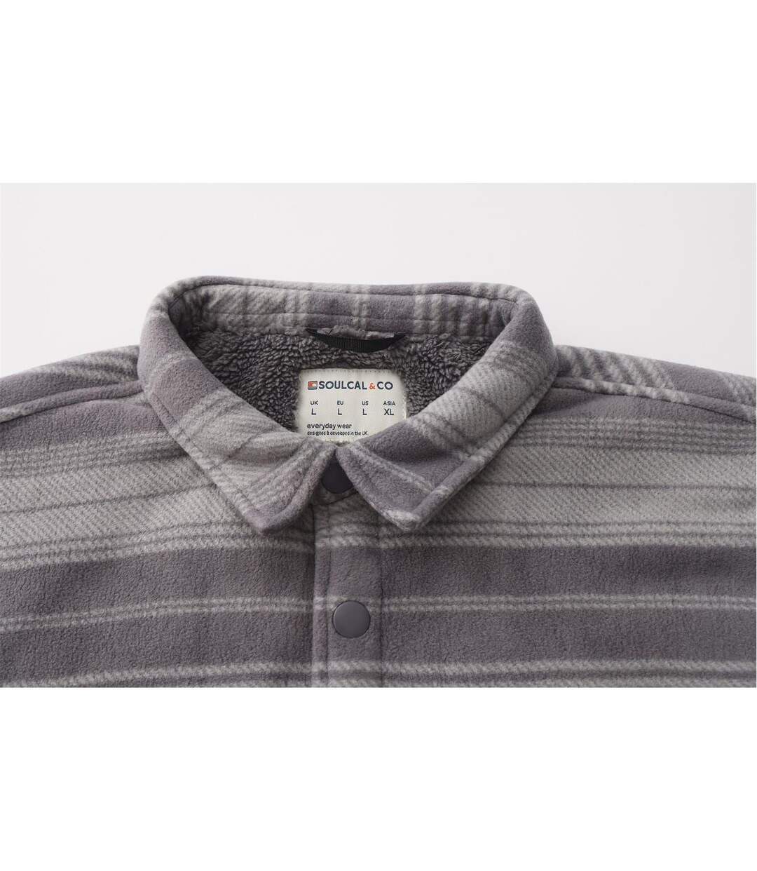 Veste-chemise Motif/style Motif Écossais Homme Gris SoulCal-4