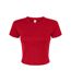 Bella + Canvas Womens/Ladies Micro-Rib Crop T-Shirt (Solid Red)