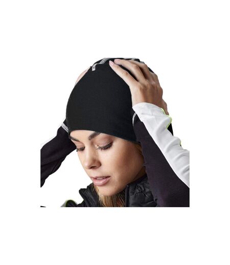 Beechfield Unisex Hemsedal Cotton Beanie (Black/White) - UTPC3347