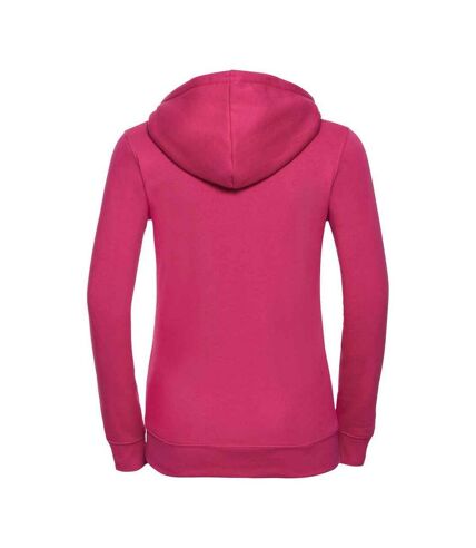 Womens/ladies authentic full zip hoodie fuchsia Russell