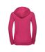 Womens/ladies authentic full zip hoodie fuchsia Russell