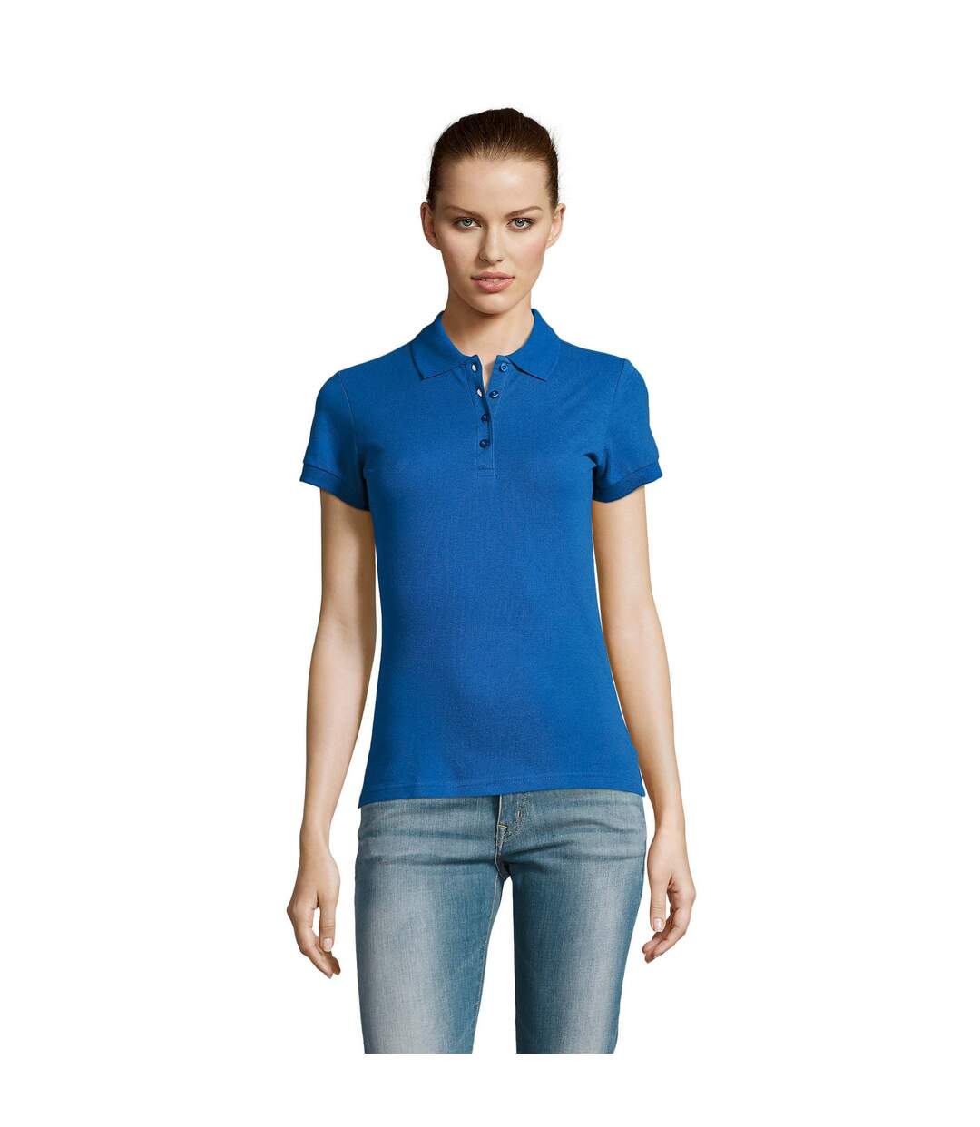 Passion polo 100% coton à manches courtes femme bleu roi SOLS