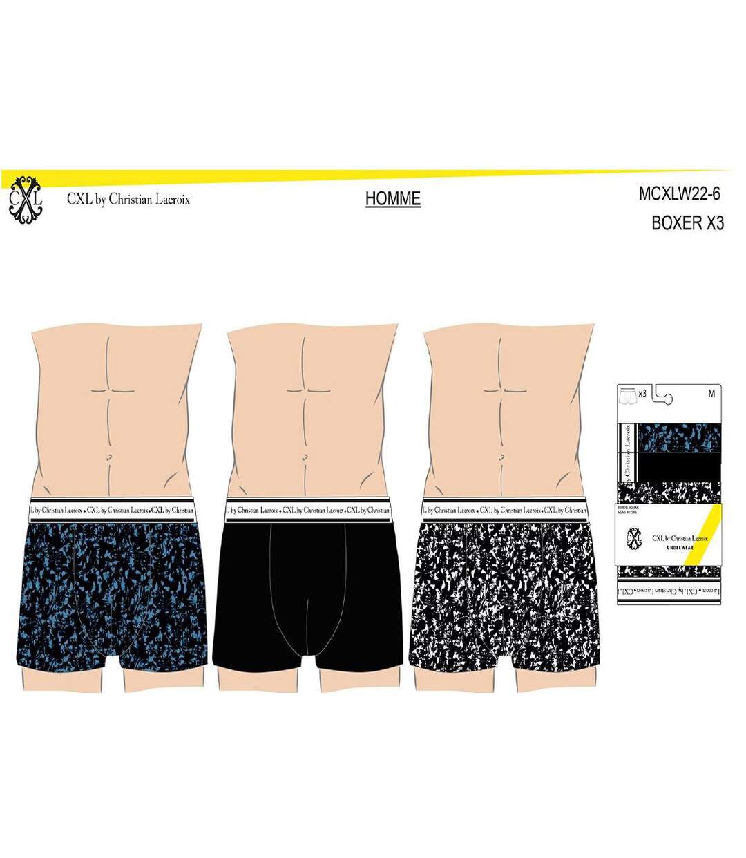 Boxer CXL By LACROIX X3 Pack de 3 Boxers CXL1960-4