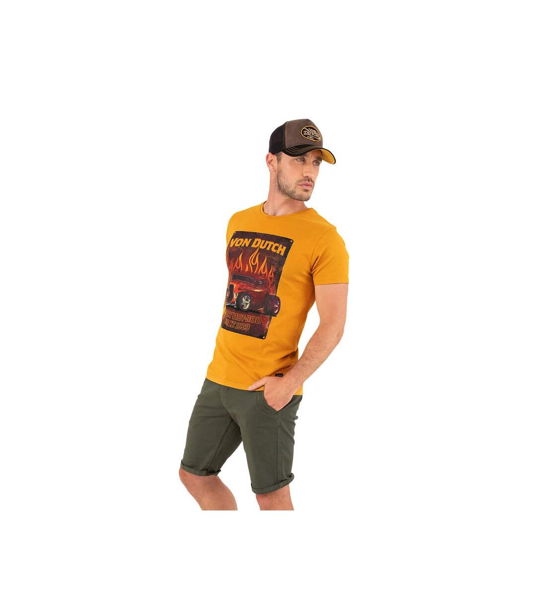 T-shirt col rond regular fit homme en coton Crazy Vondutch