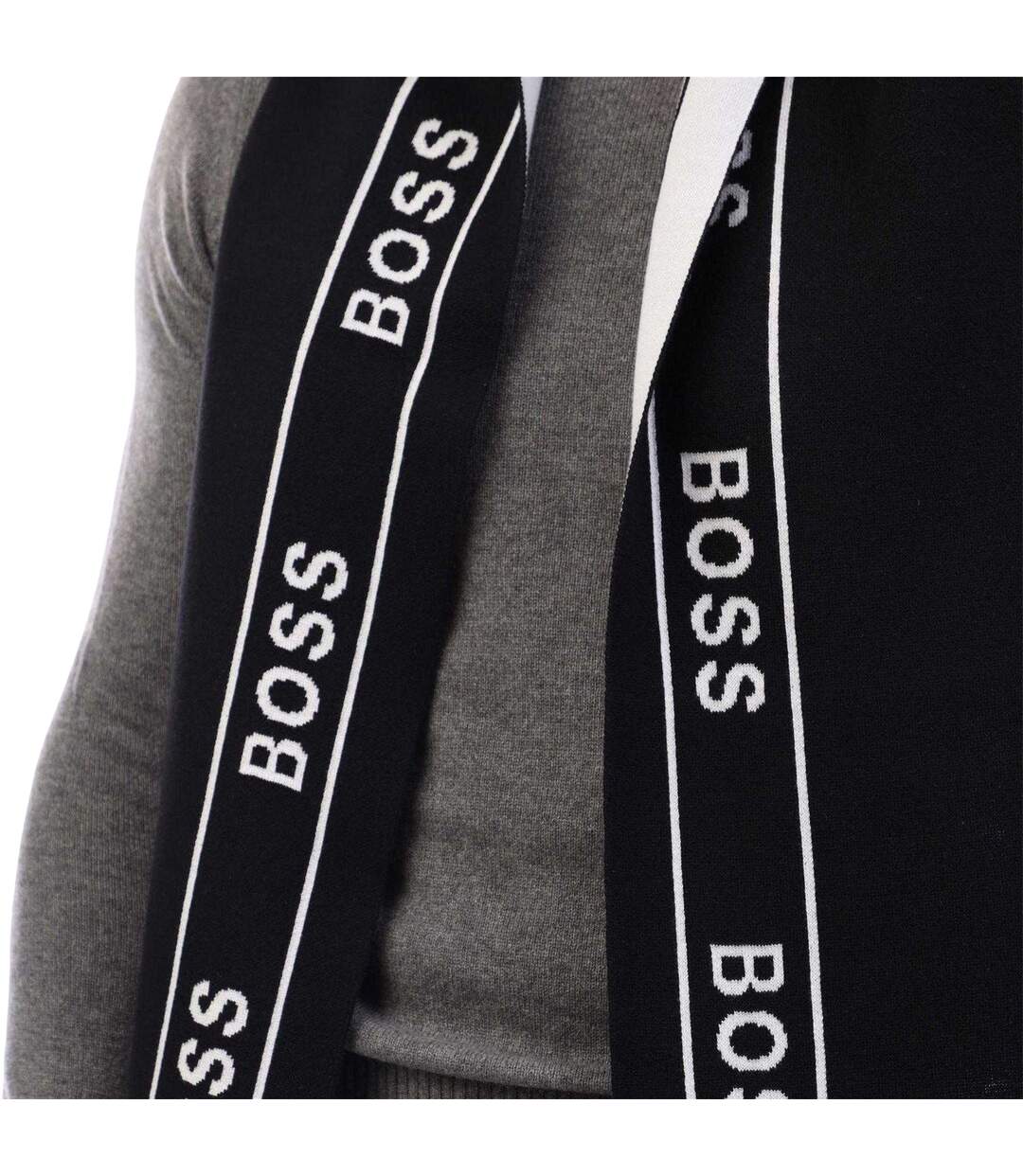 Ensemble Bonnet Et Écharpe Motif/style Logo Répété Homme Taille Unique Noir Boss-2