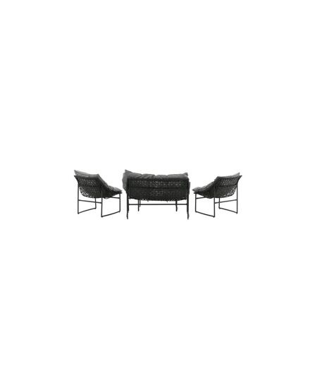 Salon de Jardin en Métal Tina 117cm Noir