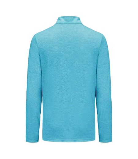 Mens Mock Neck Regular Long-sleeved Top Cyan White Everlast