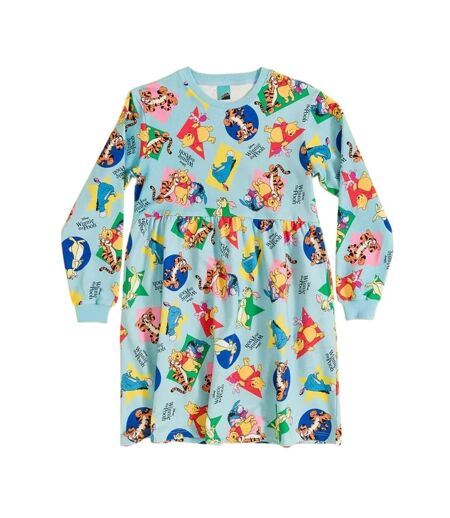 Robe Pull Motif/style Imprimé Intégral Friends Femme Bleu Winnie The Pooh