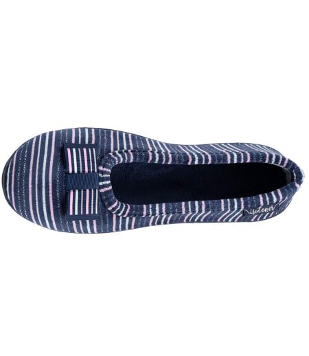 Isotoner Chaussons Ballerines femme velours semelle ergonomique