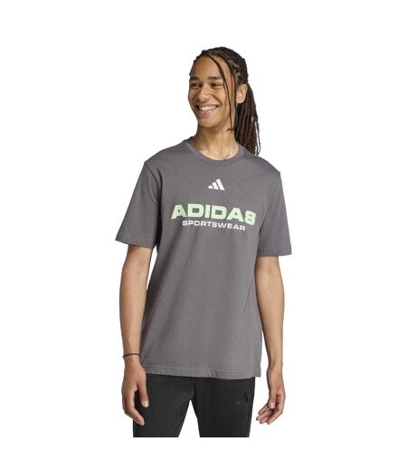 T-shirt Motif/style Logo Homme Gris Vert Adidas