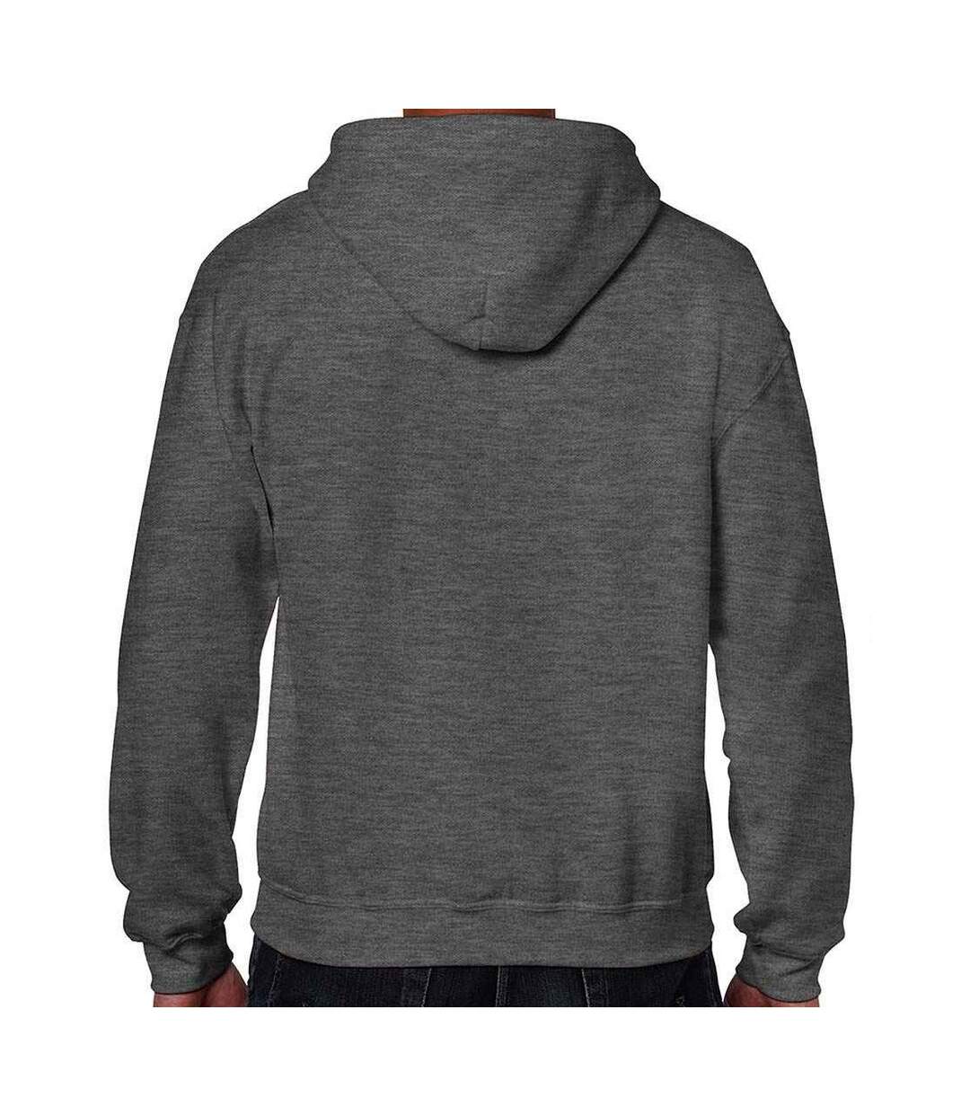 Mens Heavy Blend Full Zip Hoodie Dark Heather Gildan-2