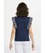 T-shirt brodé jersey et voile coton-2