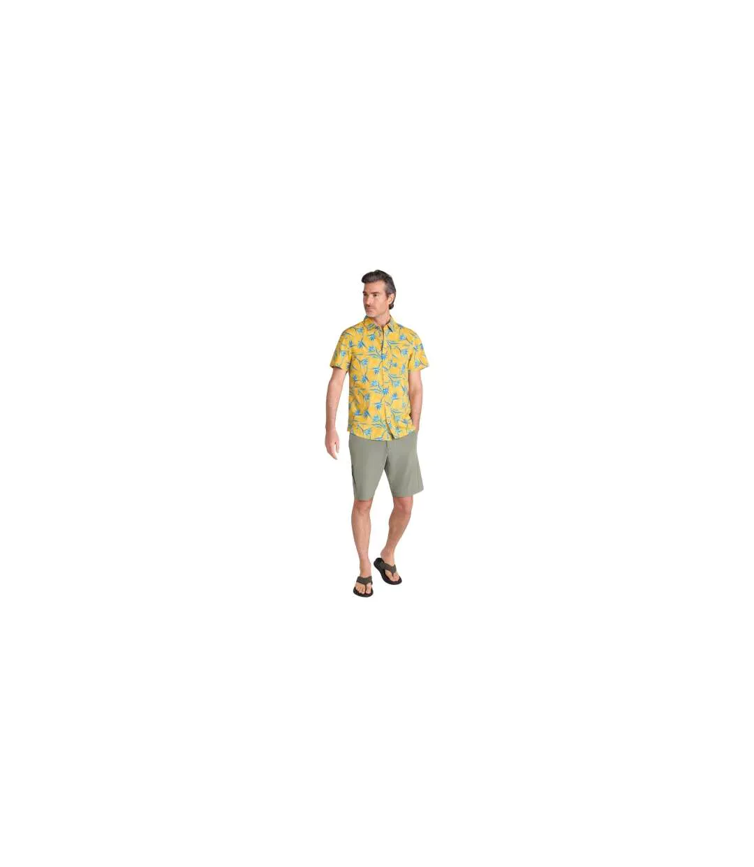 Chemise Manches Courtes Motif/style Branche D´arbre Tropical Homme Moutarde Mountain Warehouse-1