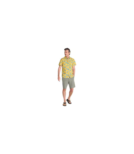 Chemise Manches Courtes Motif/style Branche D´arbre Tropical Homme Moutarde Mountain Warehouse