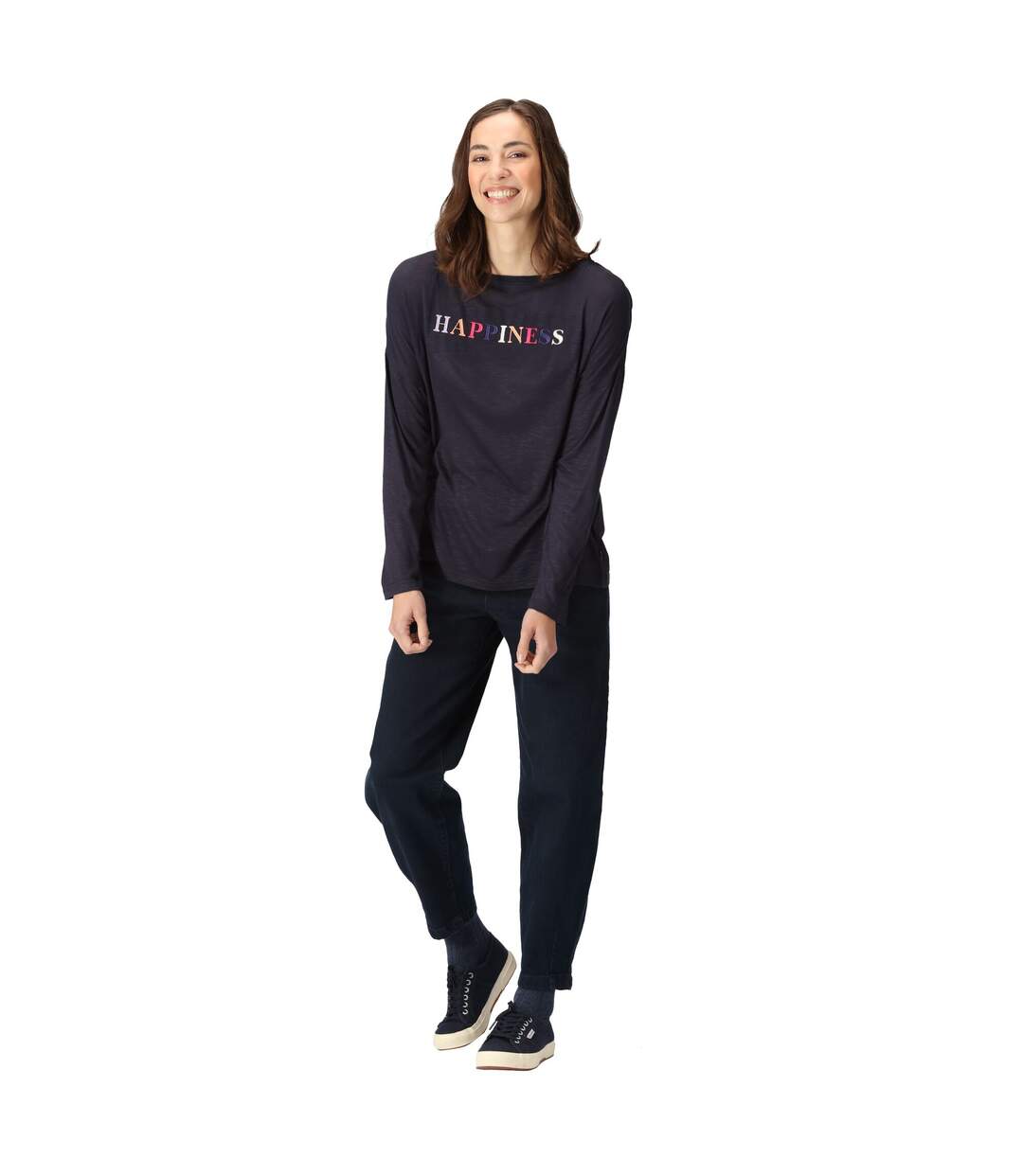 Womens/ladies carlene happiness long-sleeved t-shirt navy Regatta