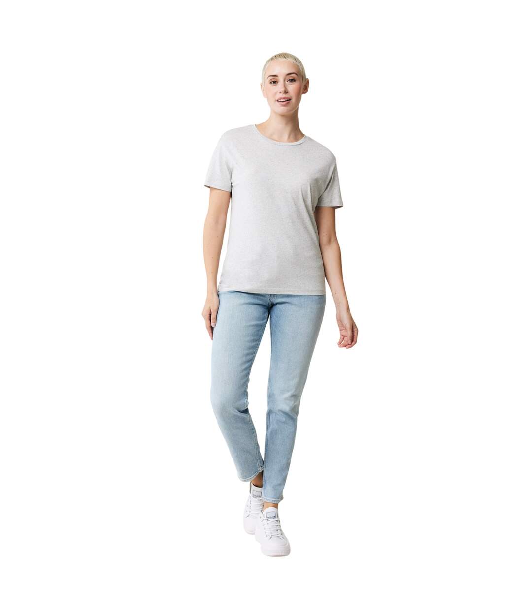 Womens/ladies yala recycled cotton lightweight t-shirt light heather grey Iqoniq-3