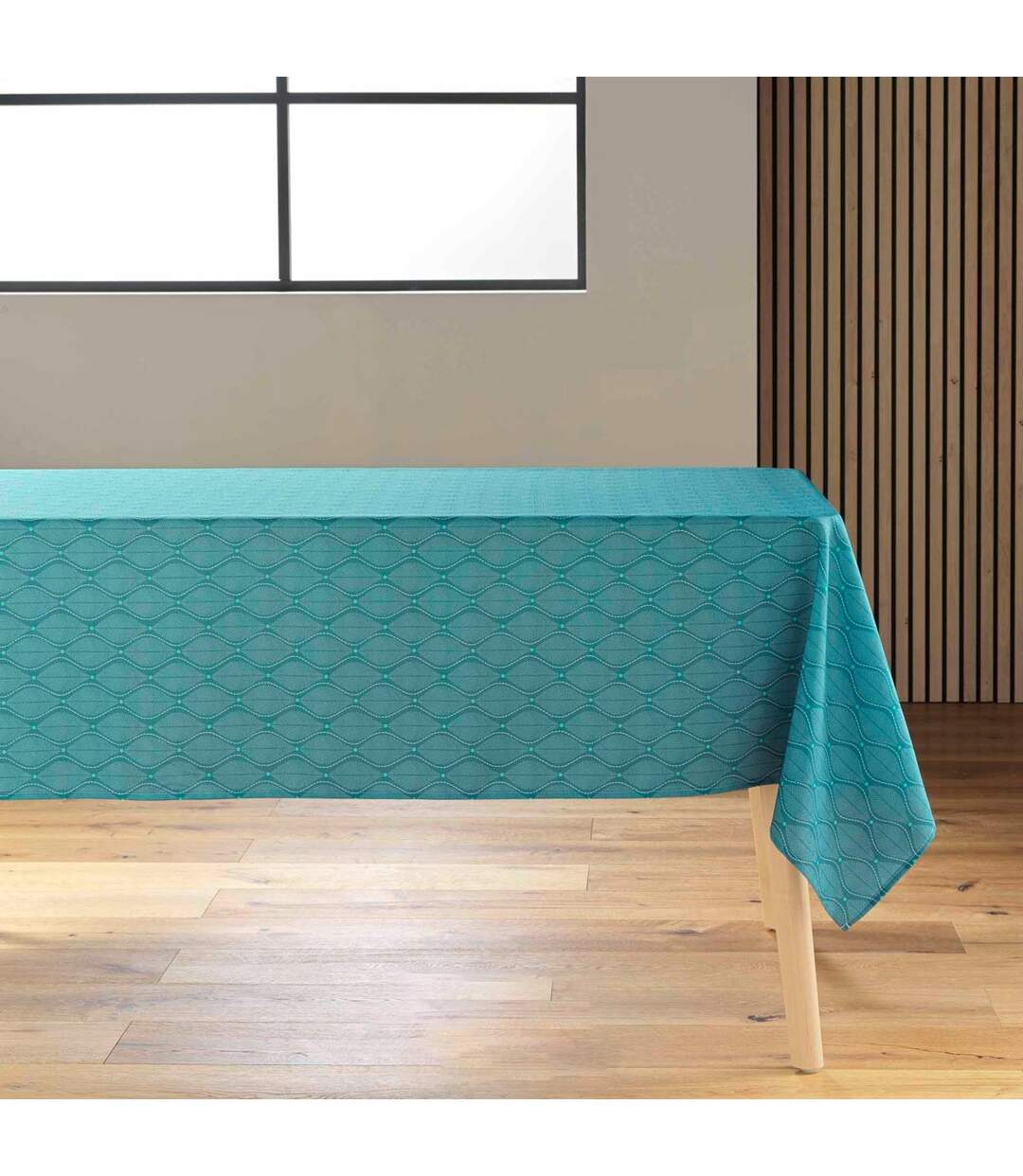 Nappe Antitache Imprimé Ofelis 145x240cm Bleu-1